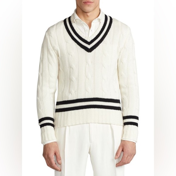 RALPH LAUREN PURPLE LABEL CASHMERE CRICKET SWEATER - Picture 3 of 5